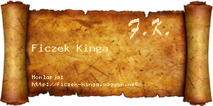 Ficzek Kinga névjegykártya